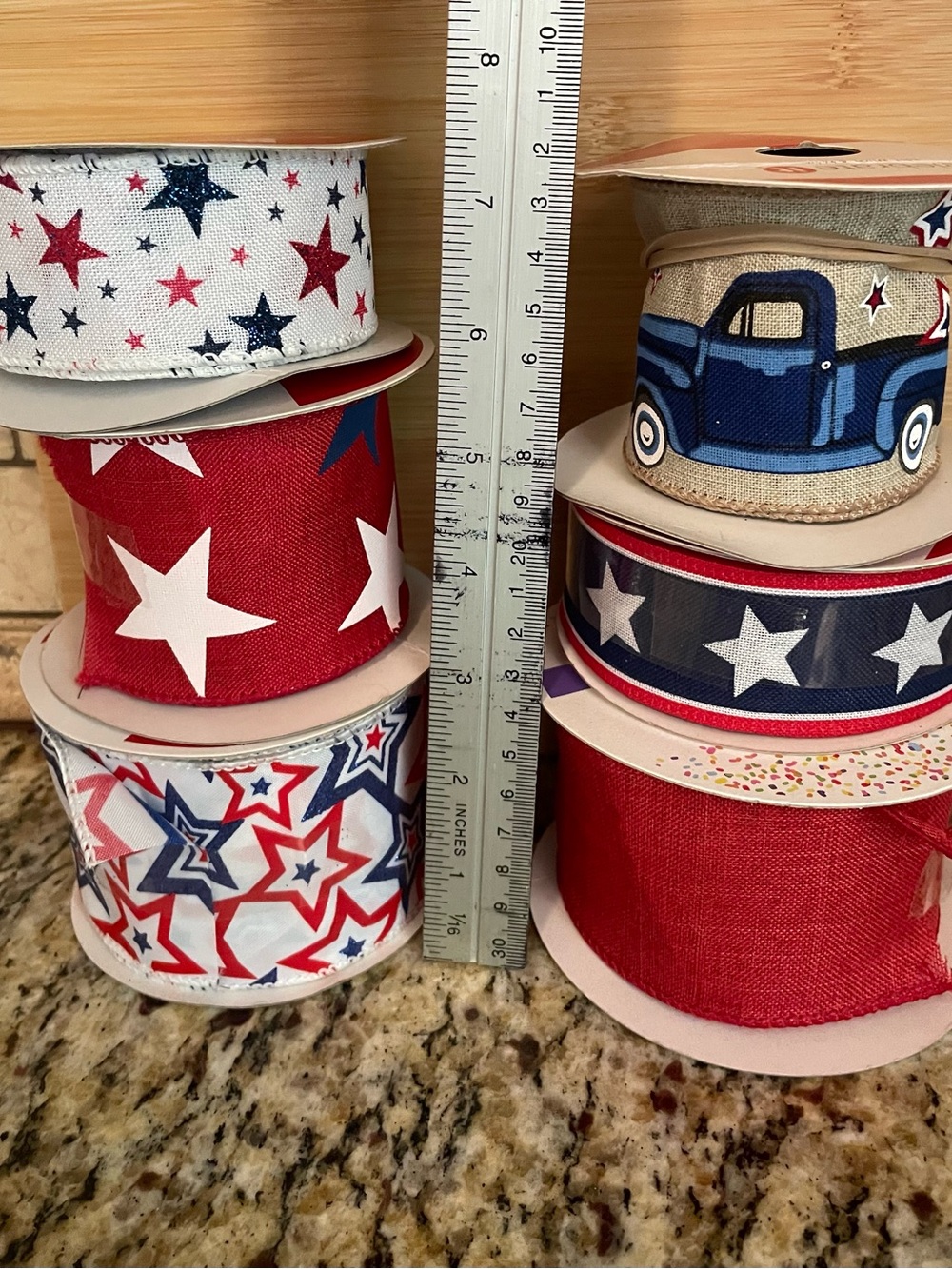 Decorative Patriotic Red, White & Blue Ribbon Set - Home Accents